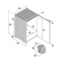 Buy the C75L 75L Vitrifrigo Refrigerator - Grey Door