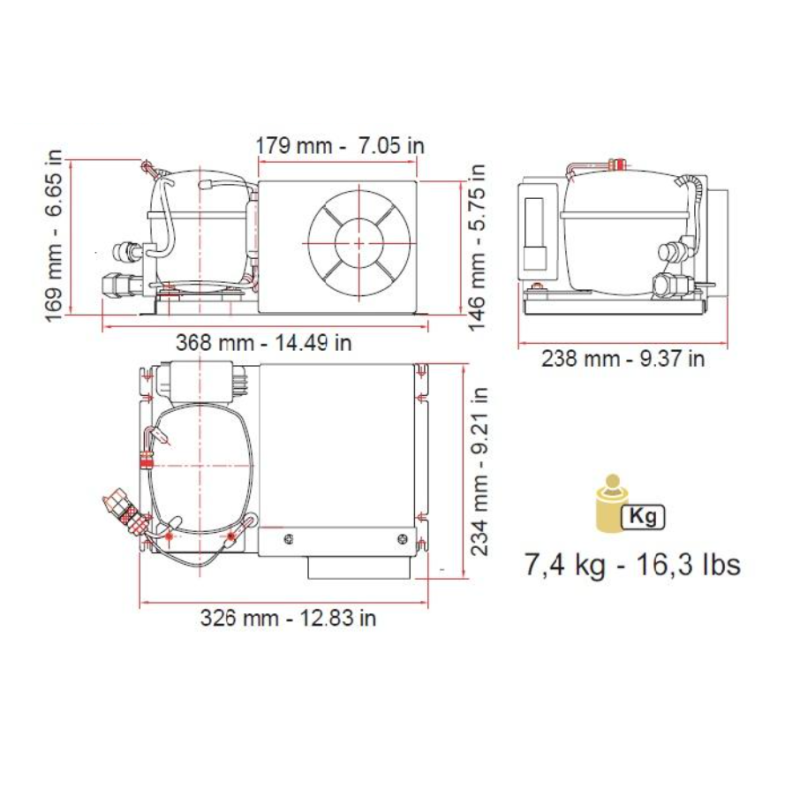 E51435 – ELBA 35F 12/24V Cooling Unit | Frigoboat