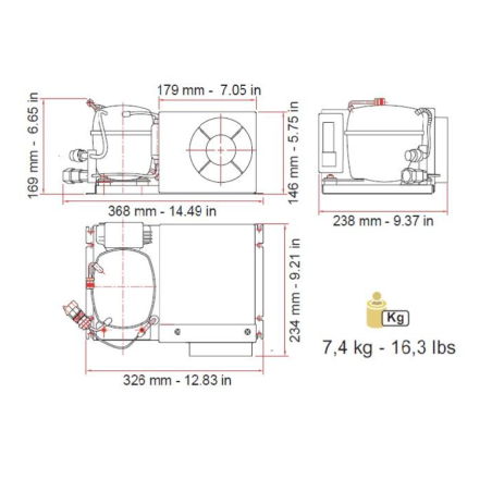 E51435 – ELBA 35F 12/24V Cooling Unit | Frigoboat