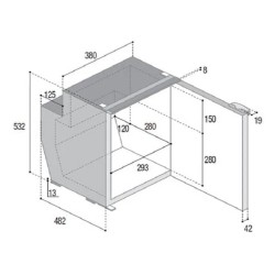 C42L Vitrifrigo Refrigerator - Grey Door | Compact and Efficient