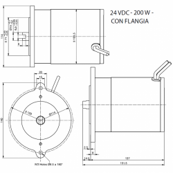 Motor 24V 200W New Model P.3055/3060 - Besenzoni