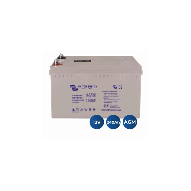 Victron Energy 12V/240Ah (M8) AGM Battery - Power and Long Duration